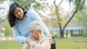 Cuidadora de personas con discapacidad.